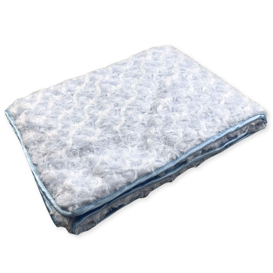 blue baby rose bud blanket blue