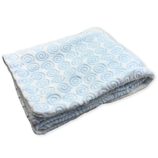 blue spiral baby boys blanket