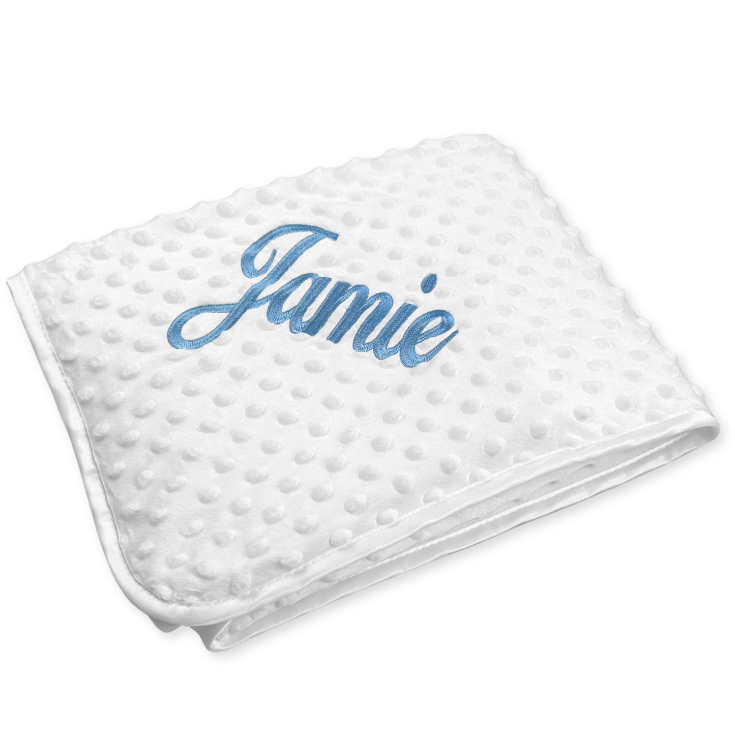 baby unisex white personalised blanket bubble