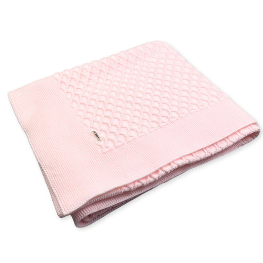 baby girls pink knitted shawl