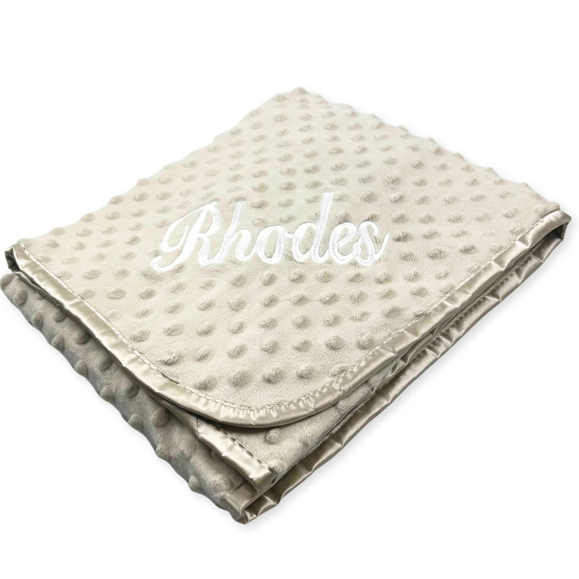 baby unisex beige personalised bubble blanket