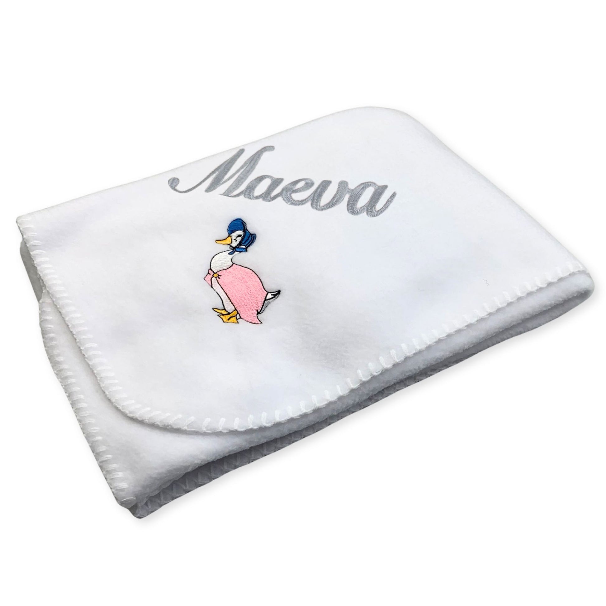 white duck baby girls blanket