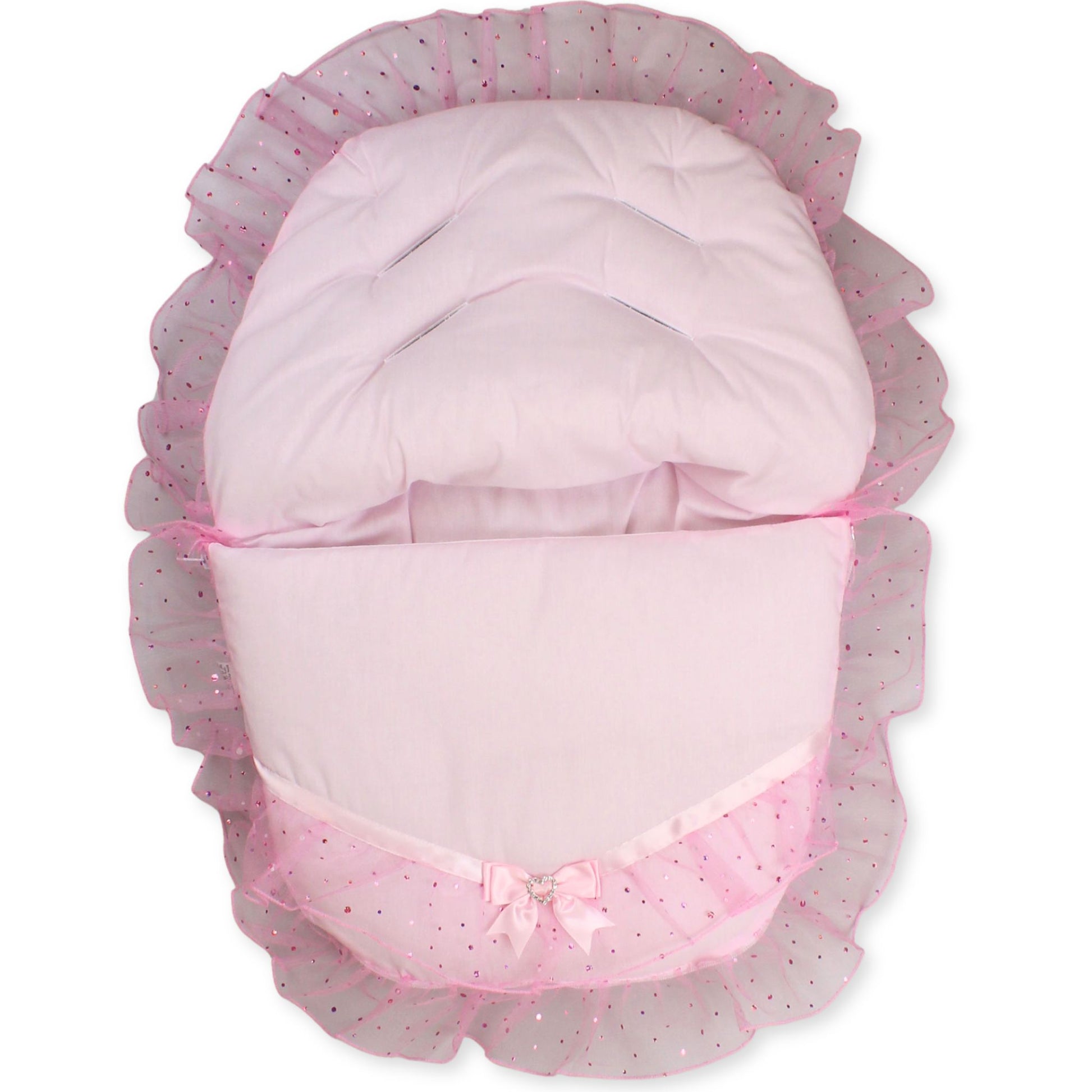 baby girl pink sparkle car seat muff cosytoes