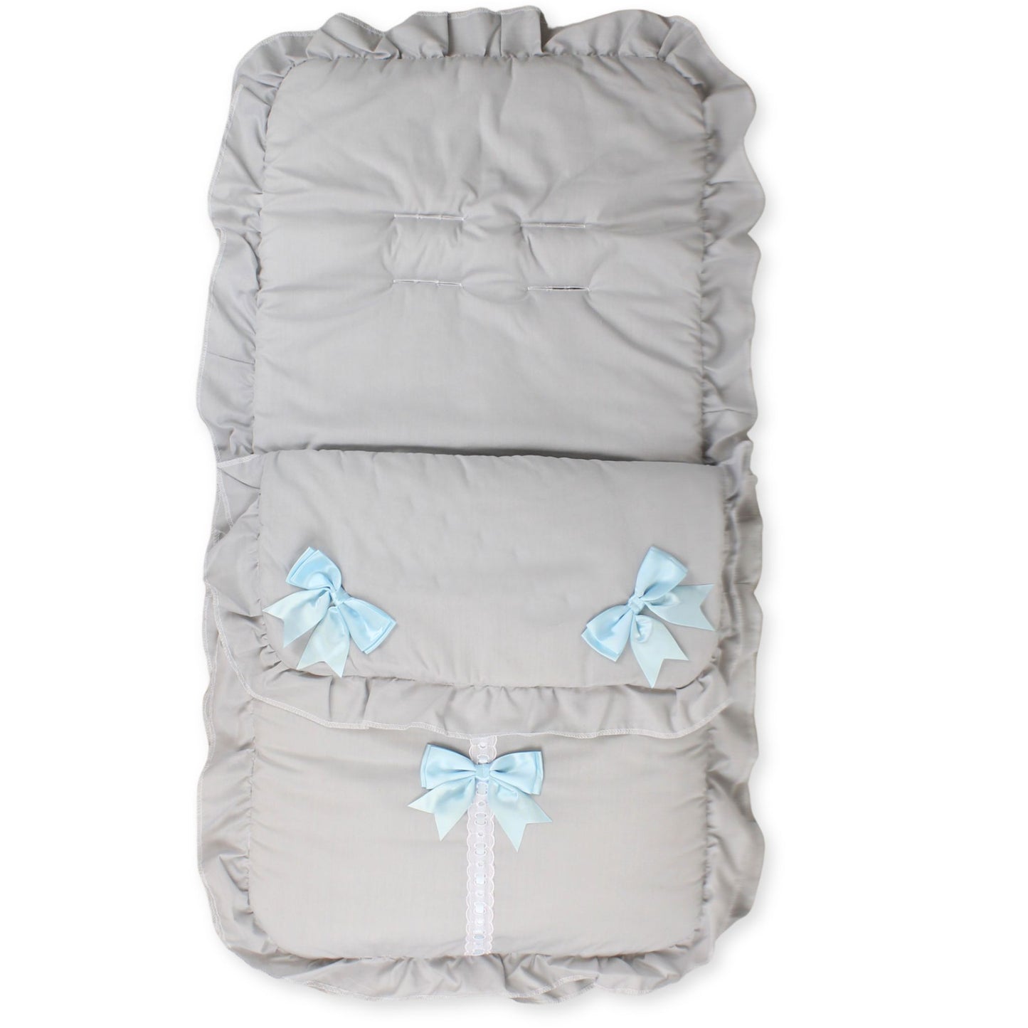 grey and blue bow cosy toes