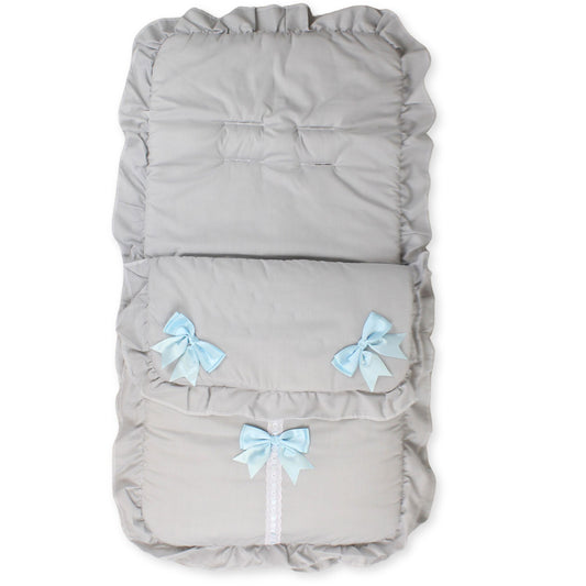 grey and blue bow cosy toes