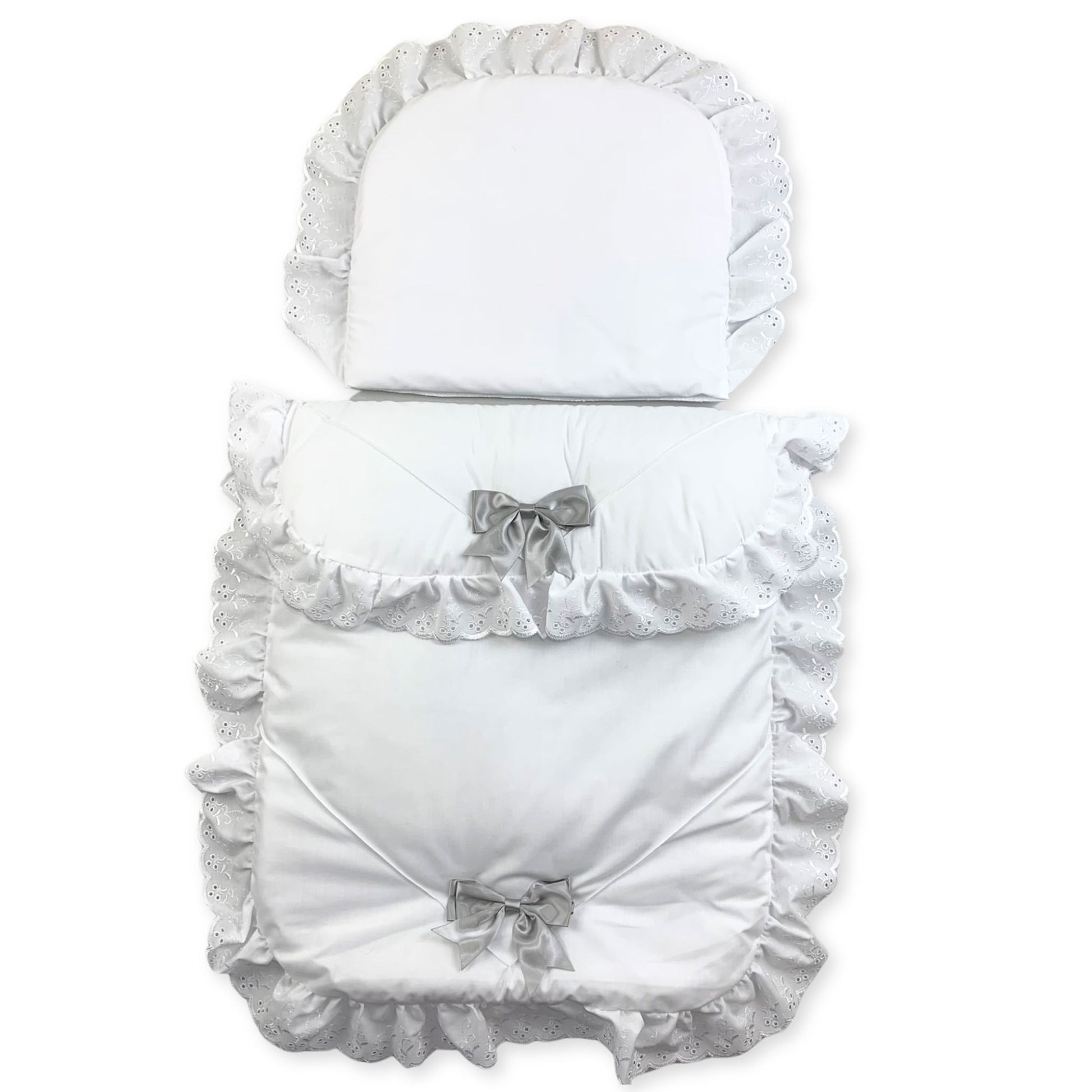 plain unisex white grey pramset