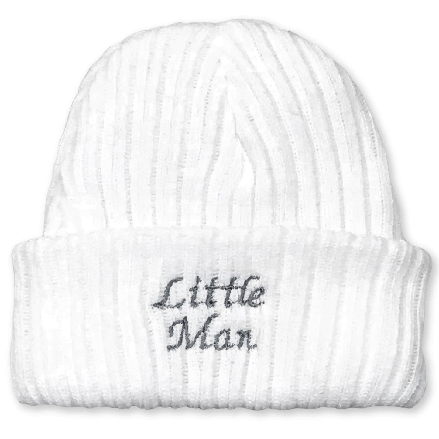 Newborn Beanie Hat with Little Man Embroidery