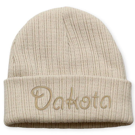 Personalised Baby Beanie Hat - Beige