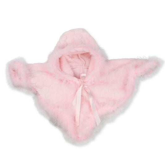 Pink Cape / Poncho with Marabou Feather Trim