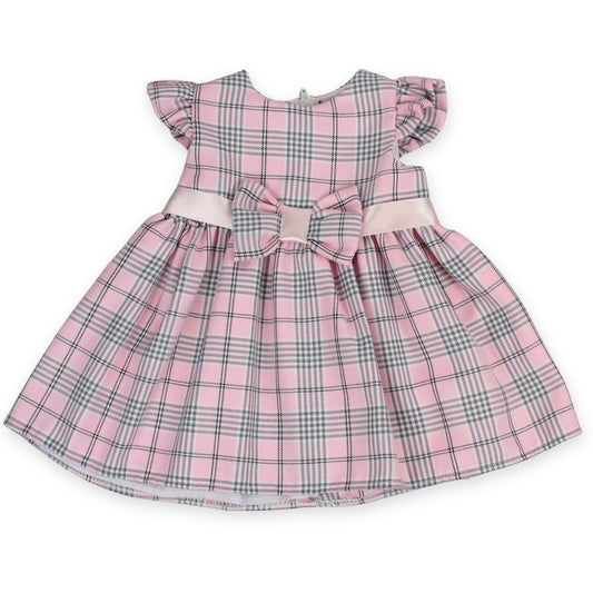 baby girls pink tartan dress