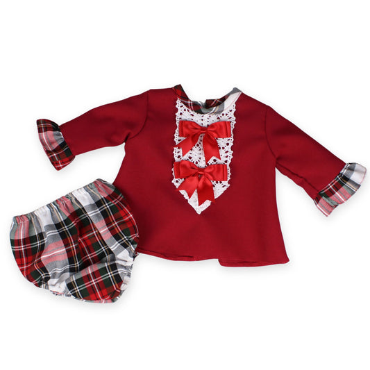 red two piece girls outfit