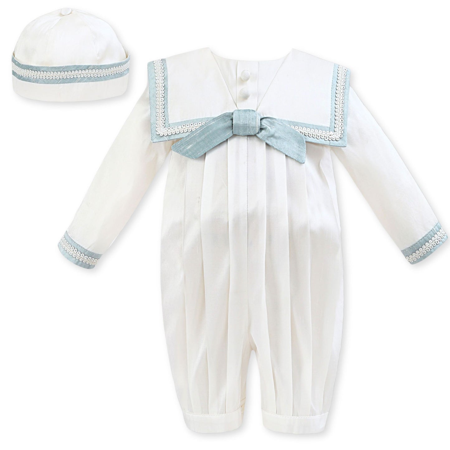 baby boys ivory and blue sarah louise christening outfit