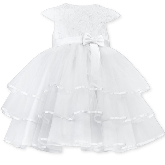 baby girls christening ballerina dress in white