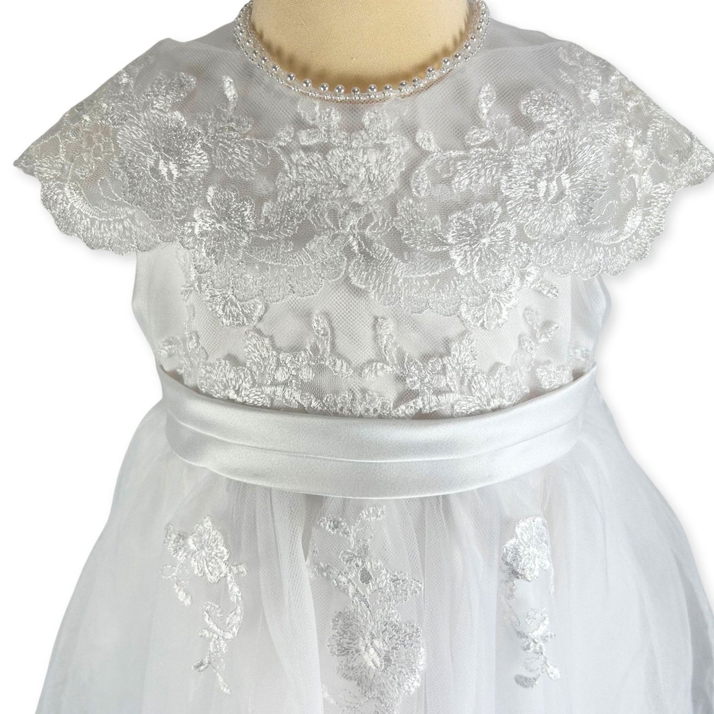 Sarah Louise Christening Robe and Bonnet - White - 001163