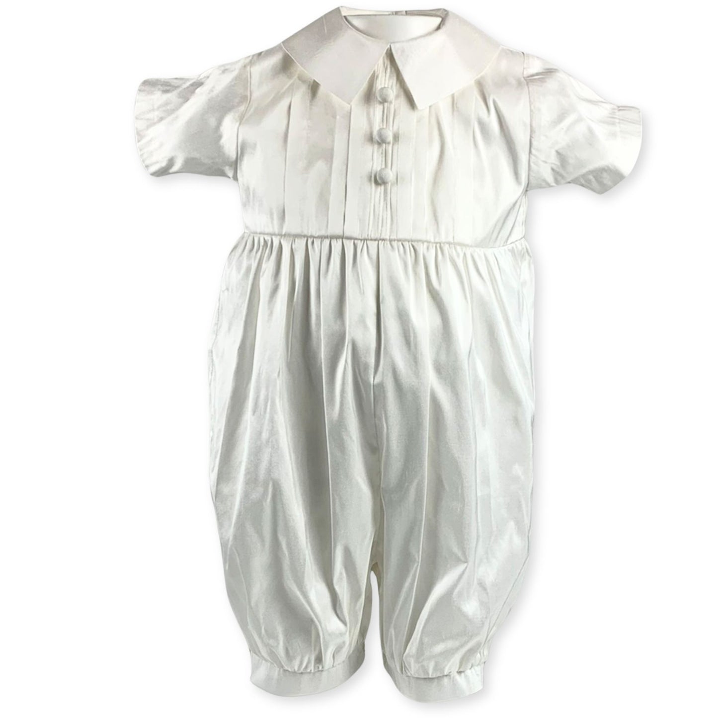 baby boys ivory christening romper