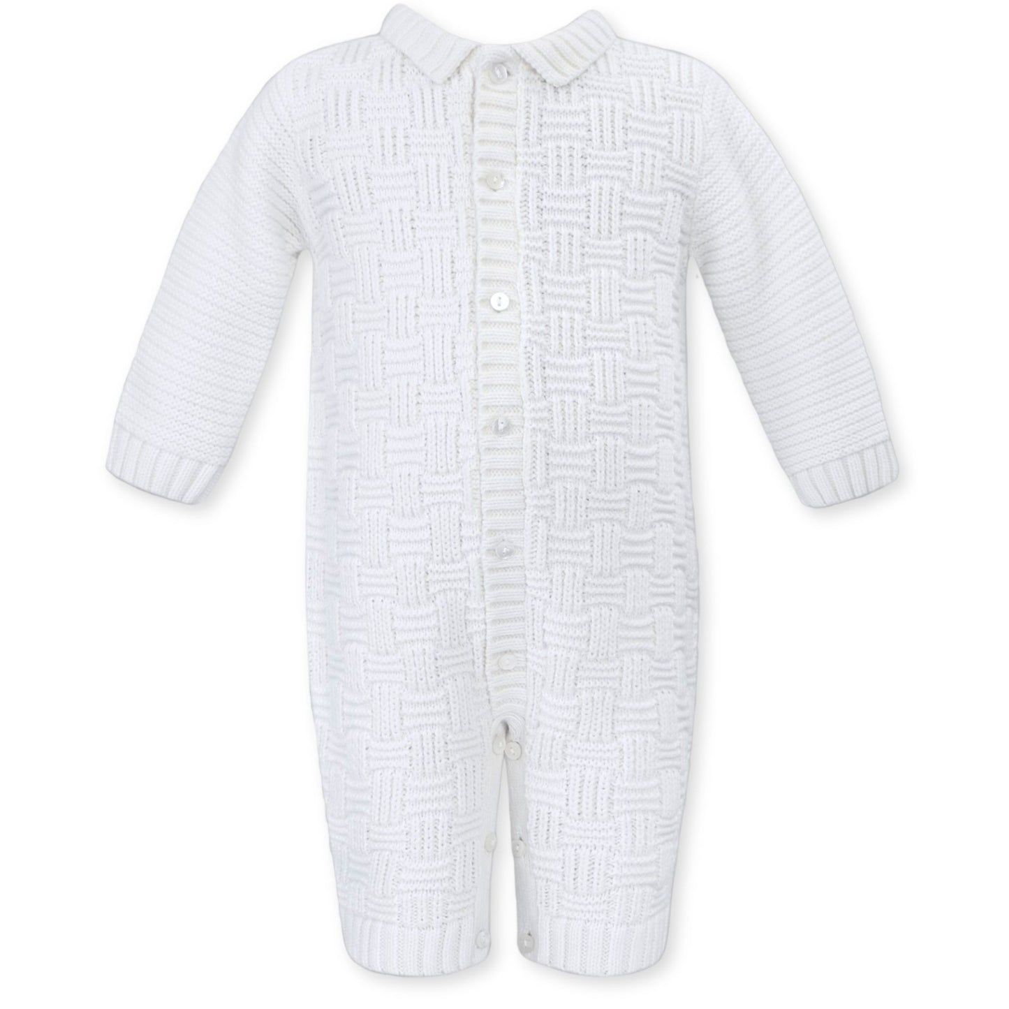 sarah louise boys knitted white all in one