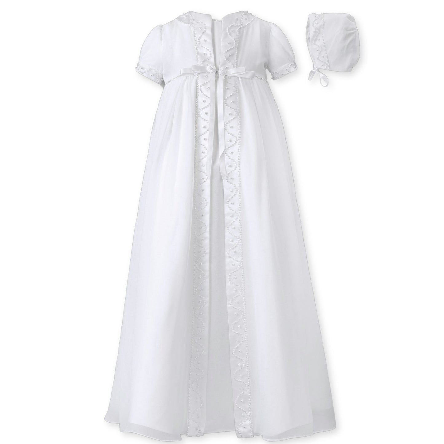 sarah louise baby girls white full legnth christening gown white