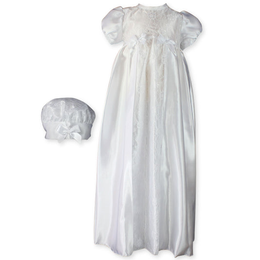 christening traditional ull length christening gown with hat