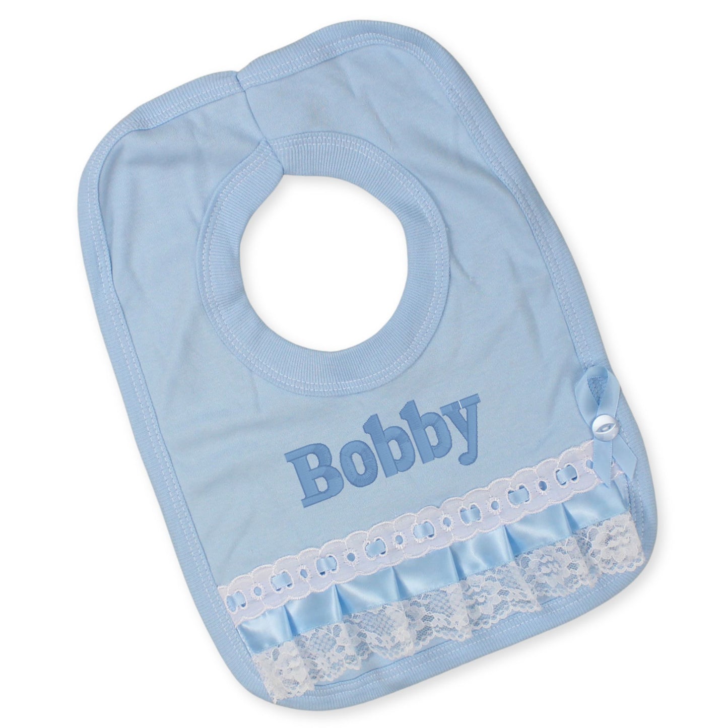 custom bib in blue personalised