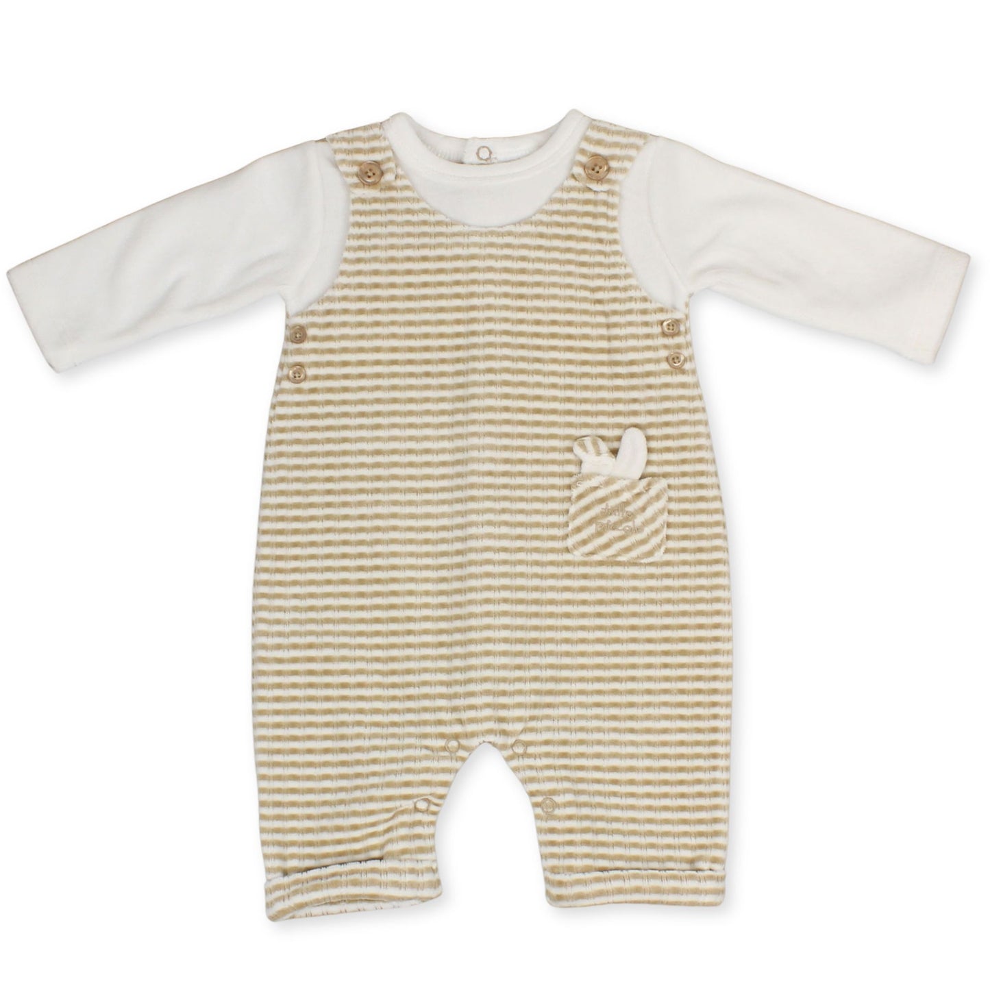 baby velour sleepsuit tutto piccolo beige
