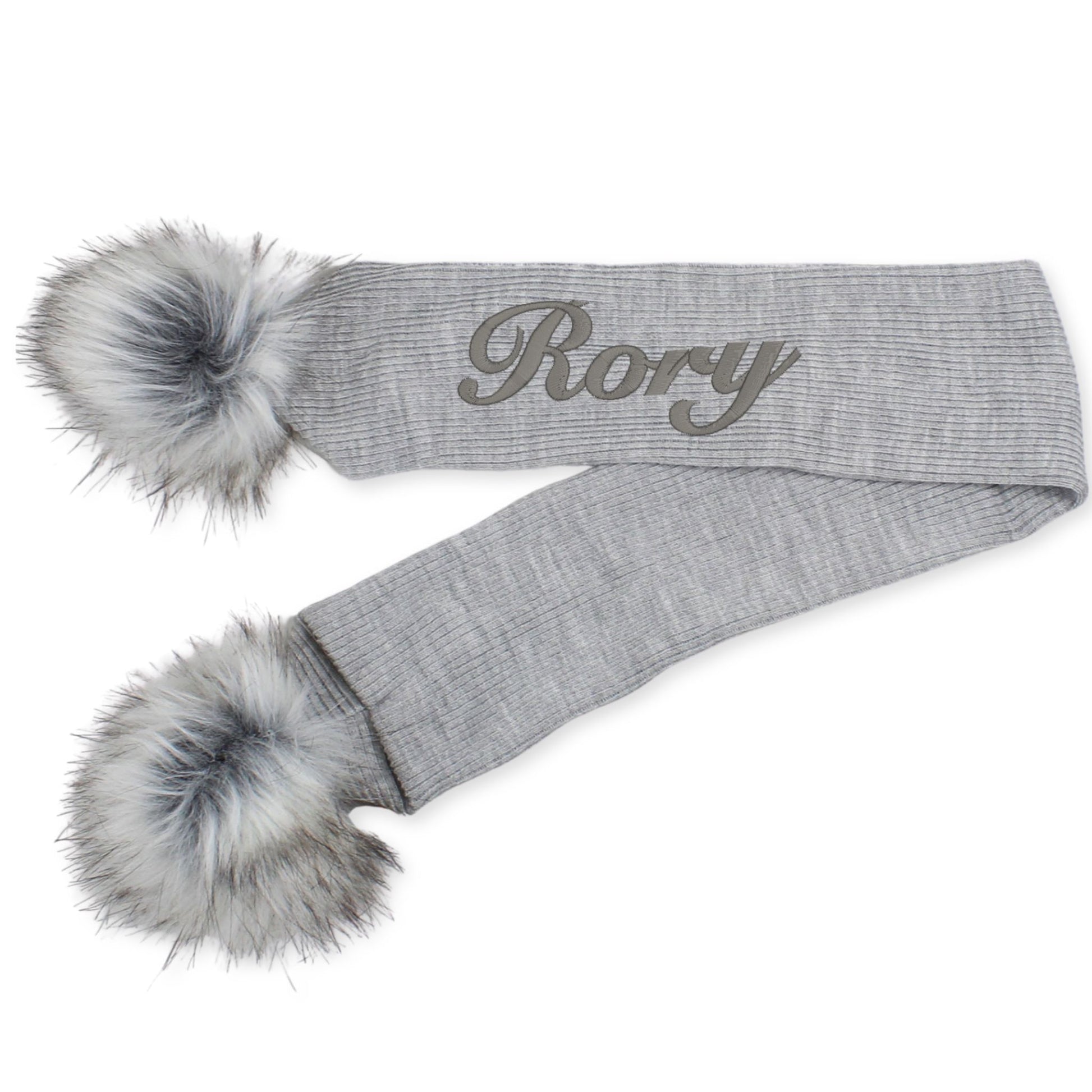 grey personalised scarf