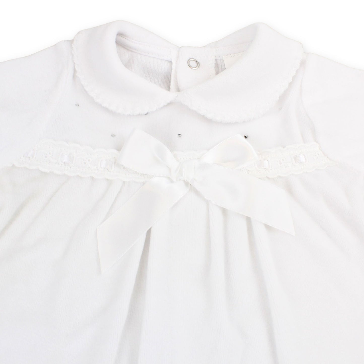 baby girls white velour suit