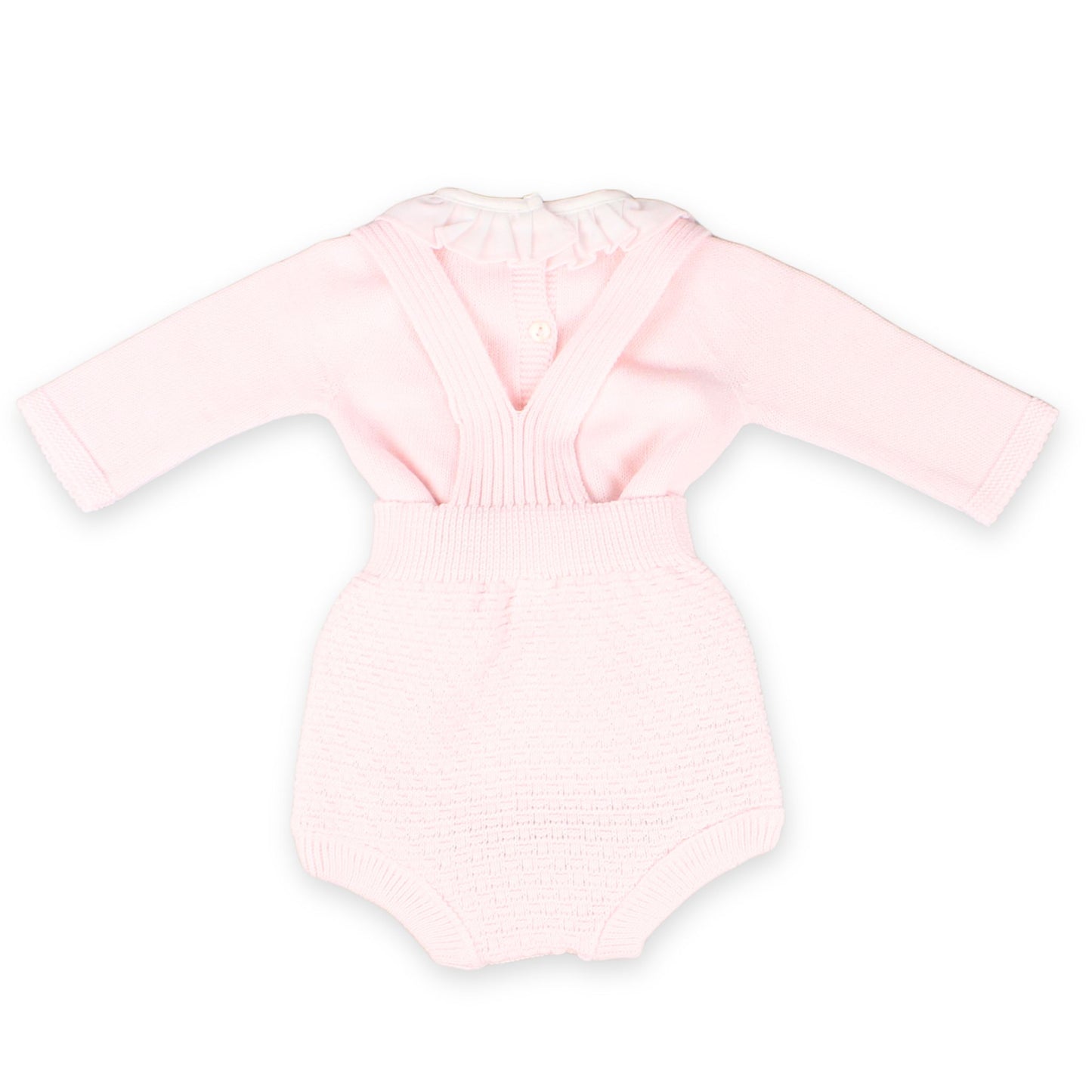 Baby Girls 2 Piece Knitted Outfit- Jam Pants and Top- Pink