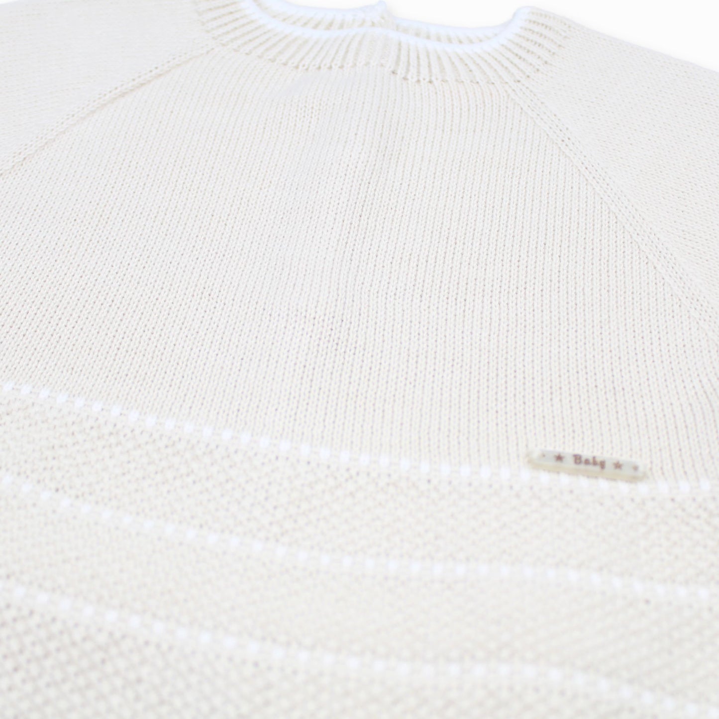 beige velour knitted two piece striped outfit