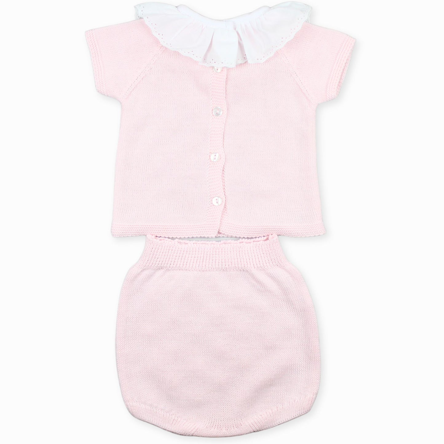 baby girls knitted pink outfit