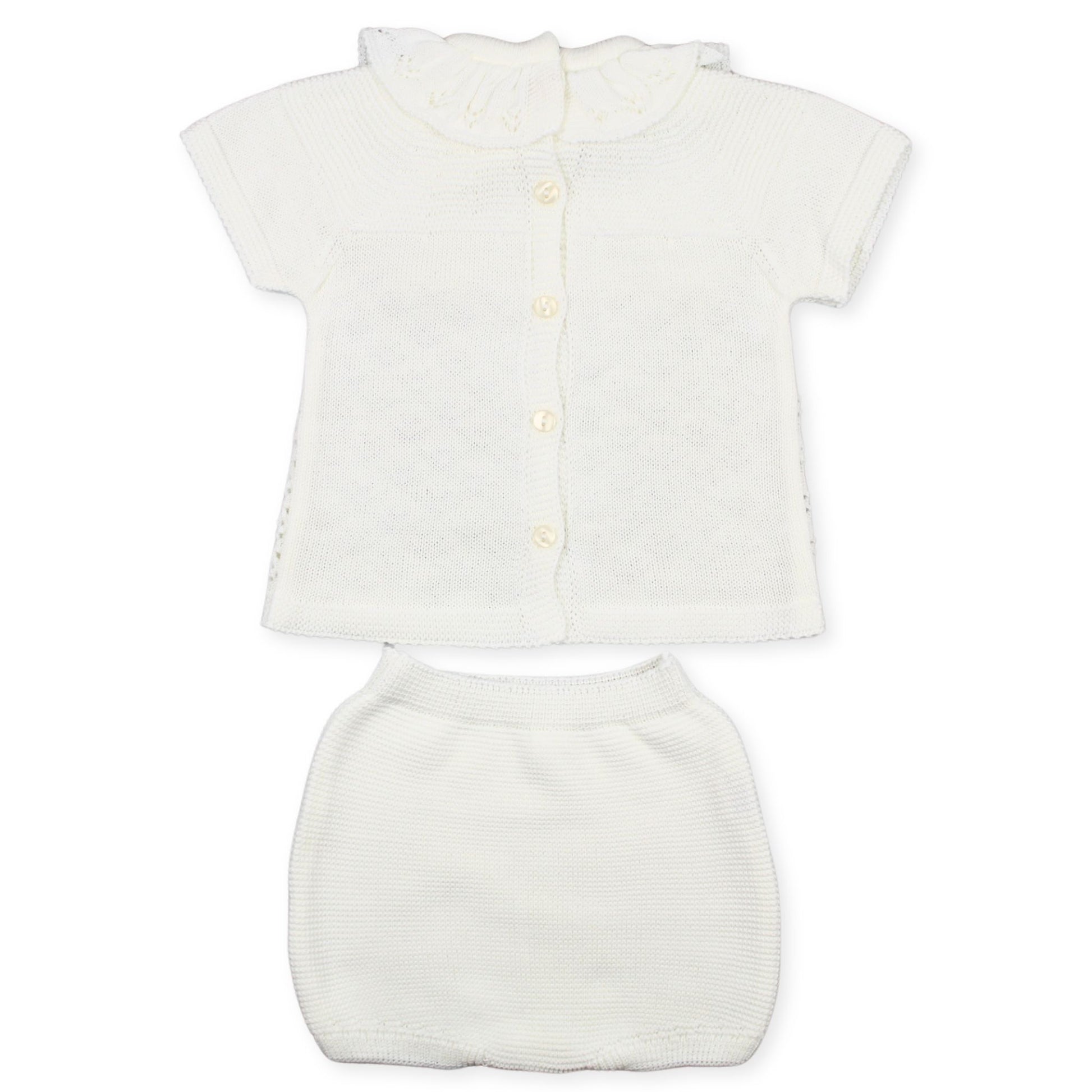 baby girls knitted cream outfit