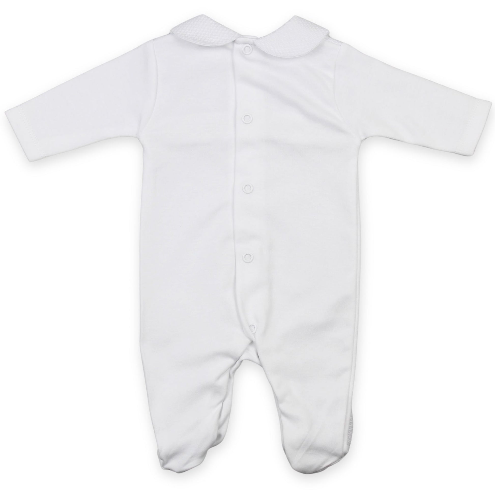 white baby cottons sleep suit