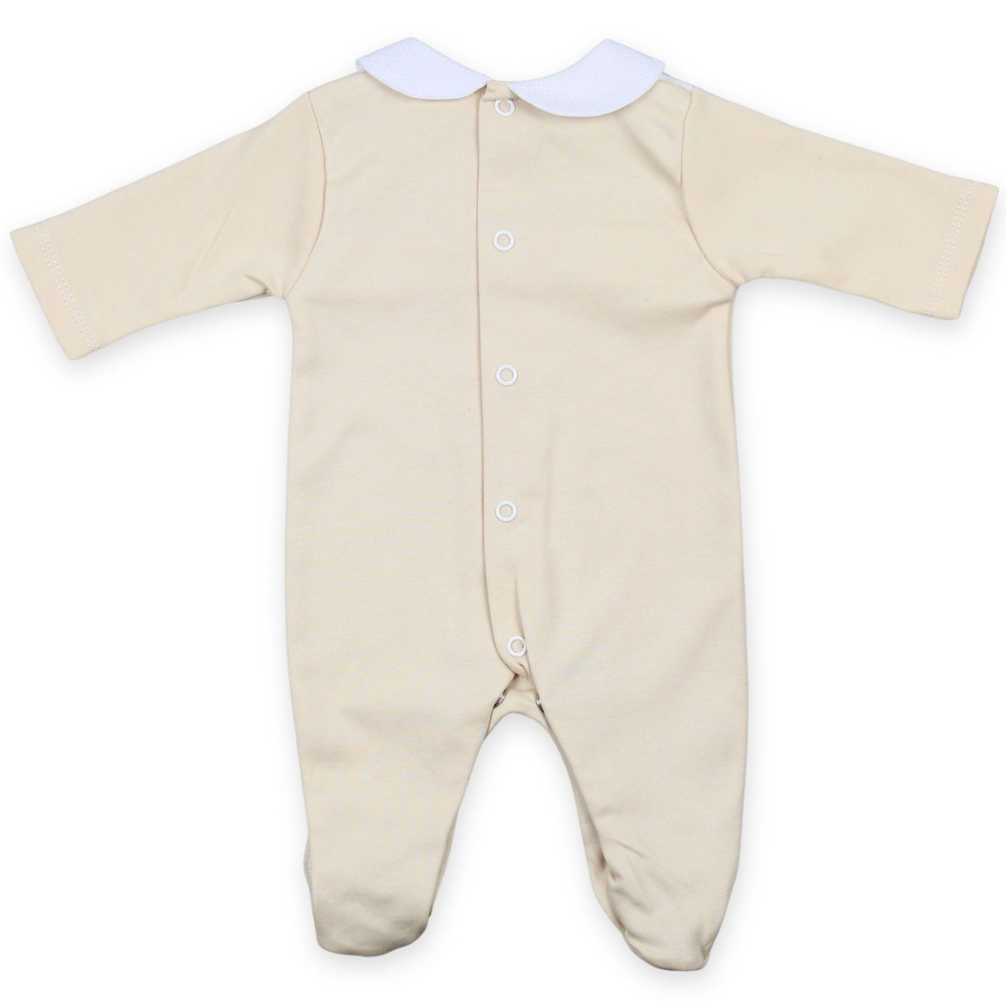 baby boys white and beige cotton outfit
