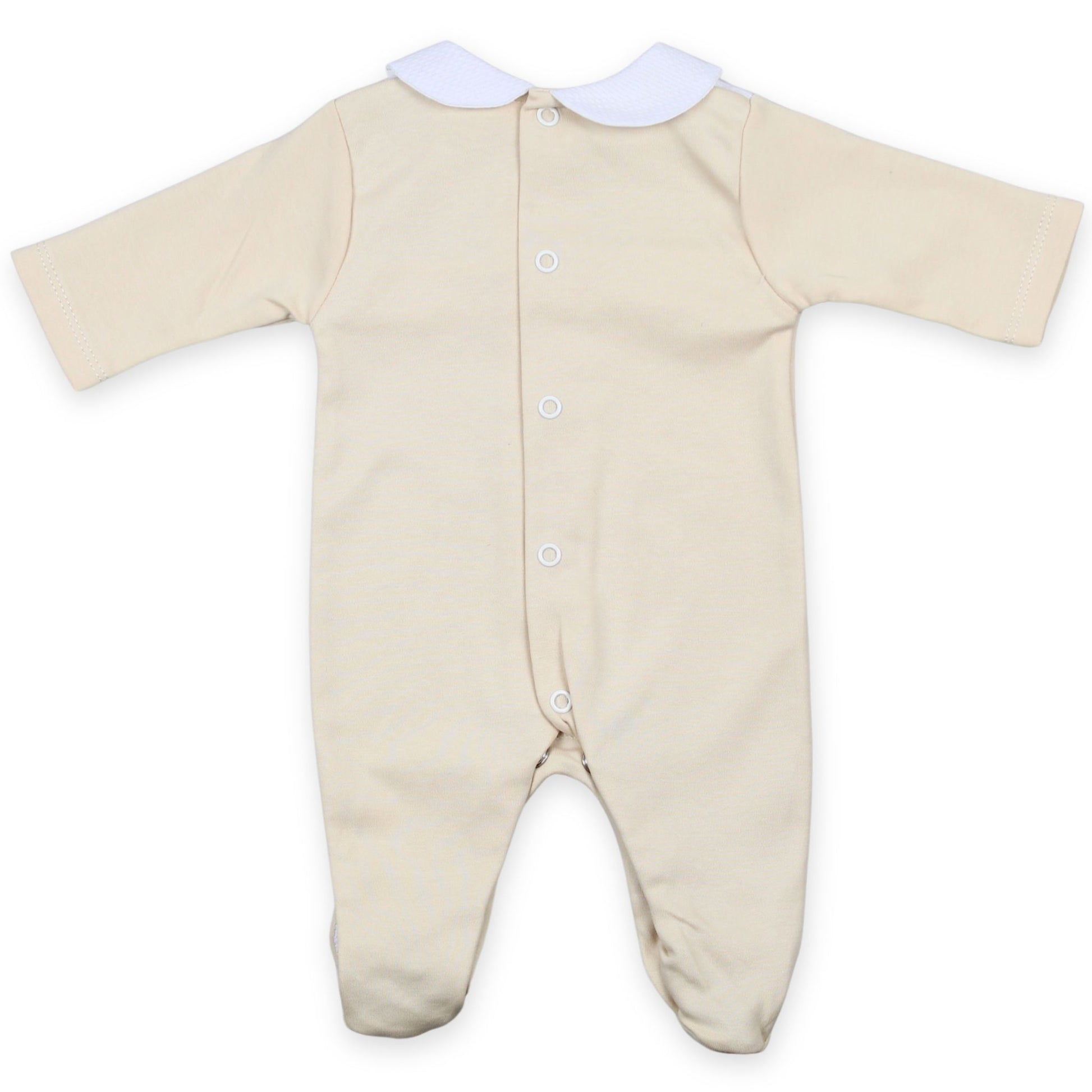 baby boys white and beige cotton outfit