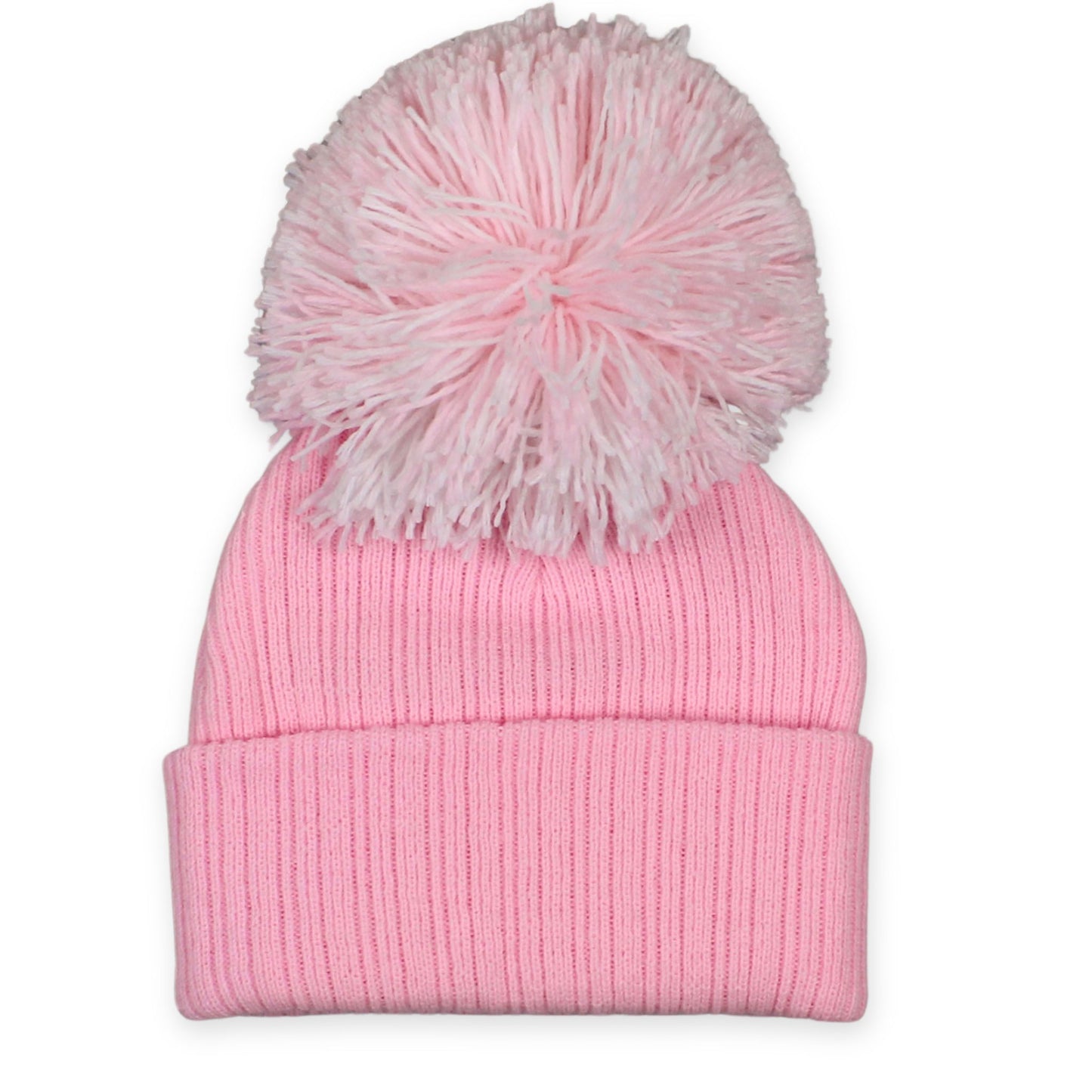 baby girls pink pom hat