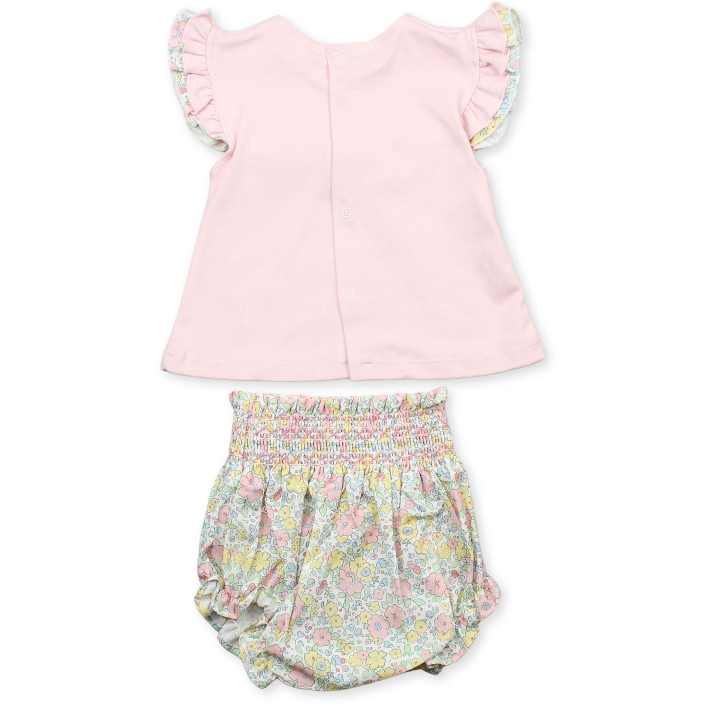 baby girls pink two piece floral summer outfit
