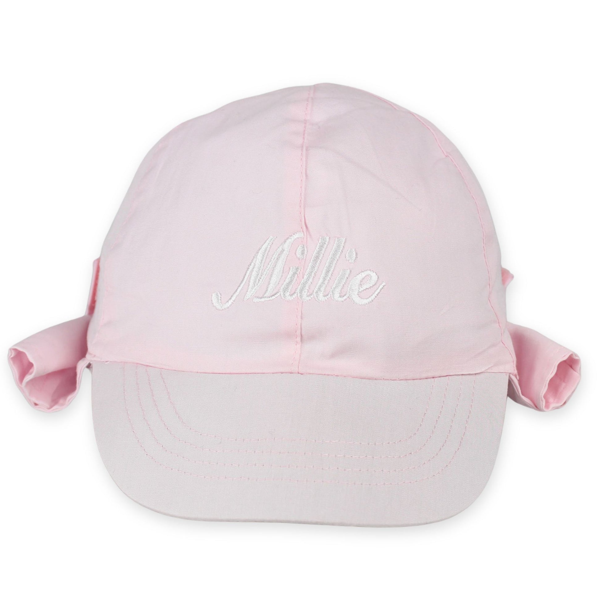 baby girls pink personalised sun hat