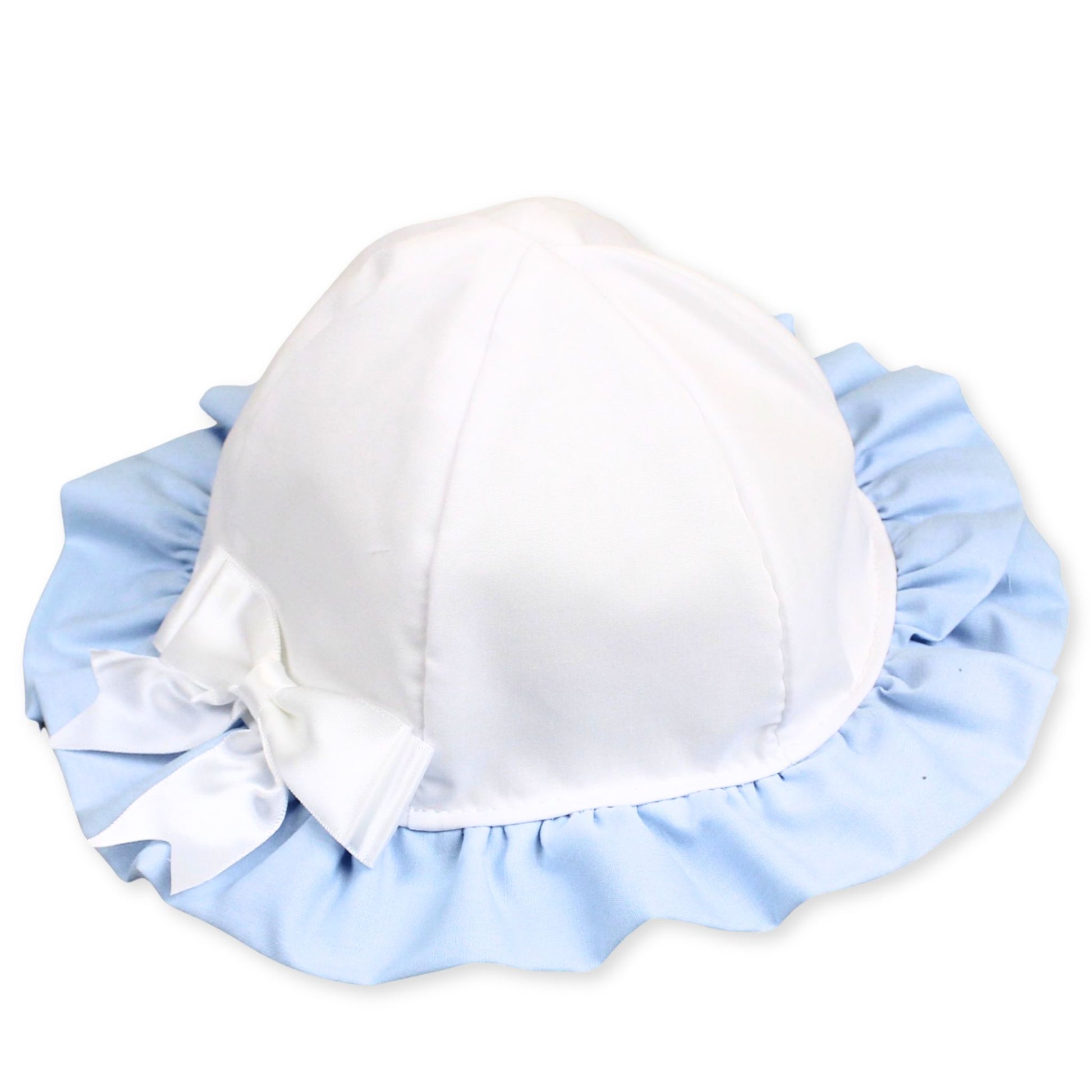 Baby girl summer hat - sunhat blue and white