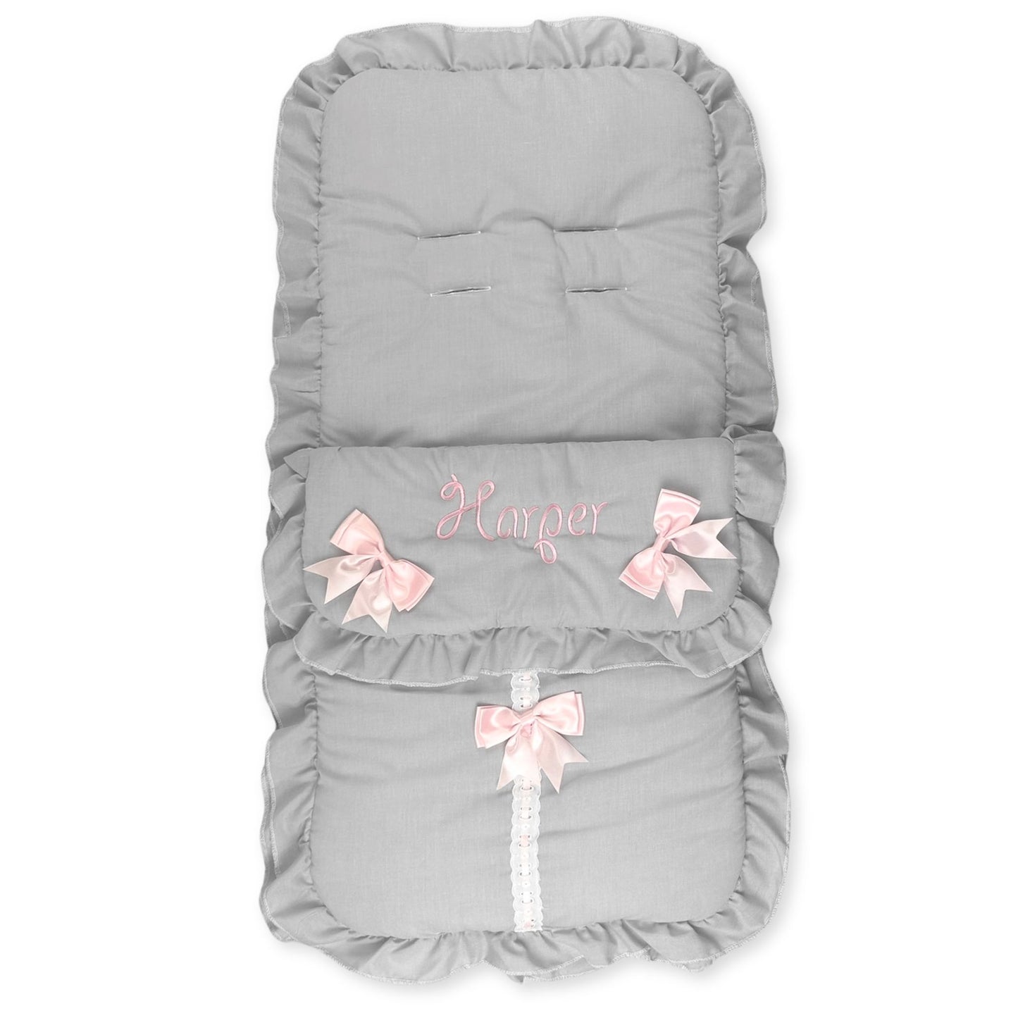 baby girls grey and pink cosy toes personalised