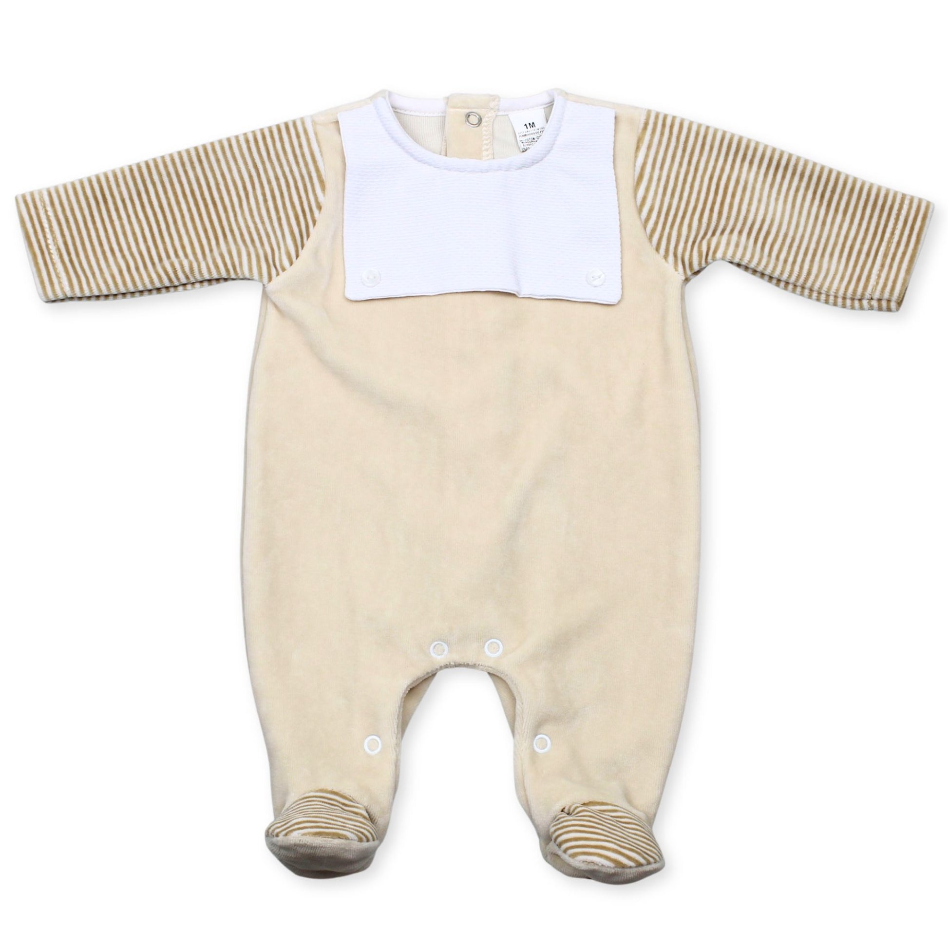 baby boys beige sleepsuit