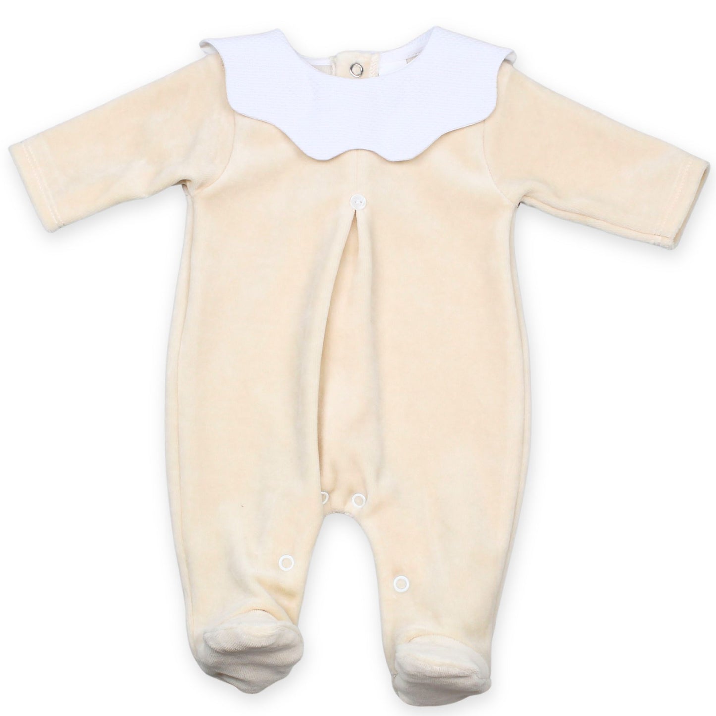 beige baby sleepsuit