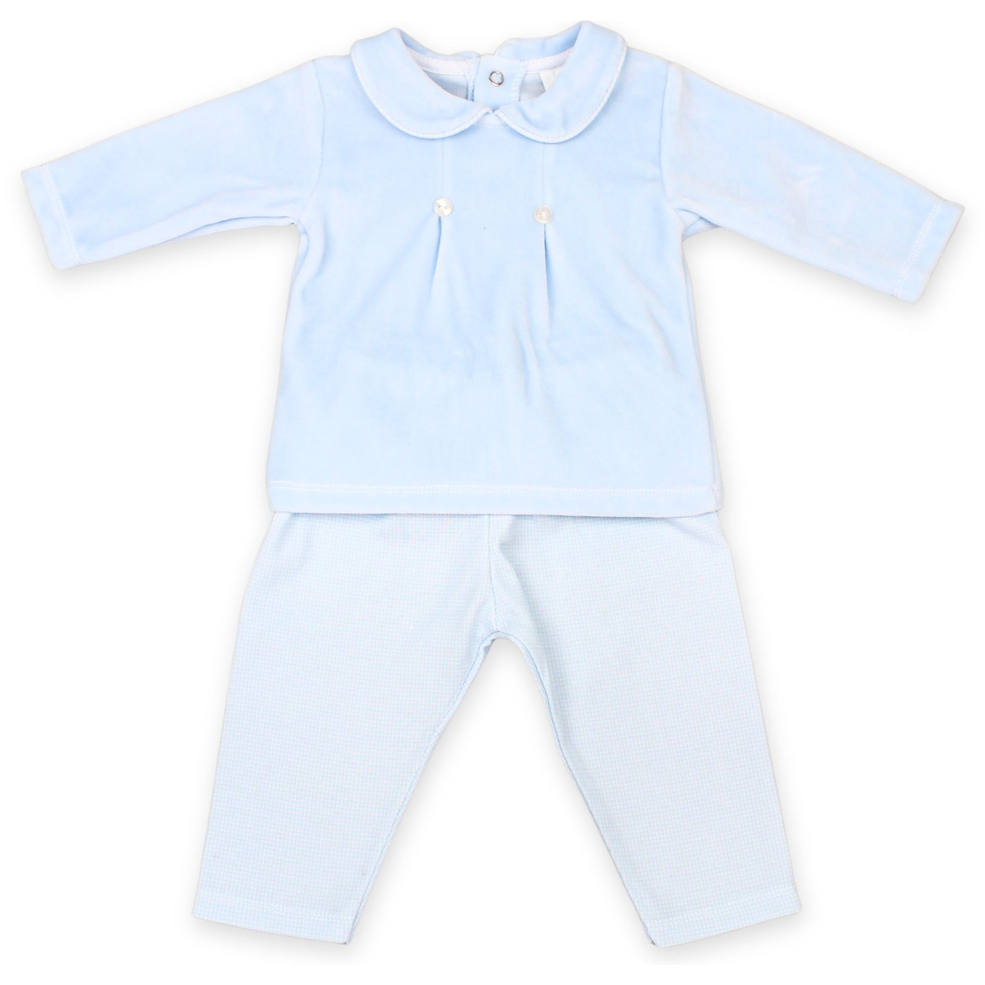 blue baby boys two piece outfit