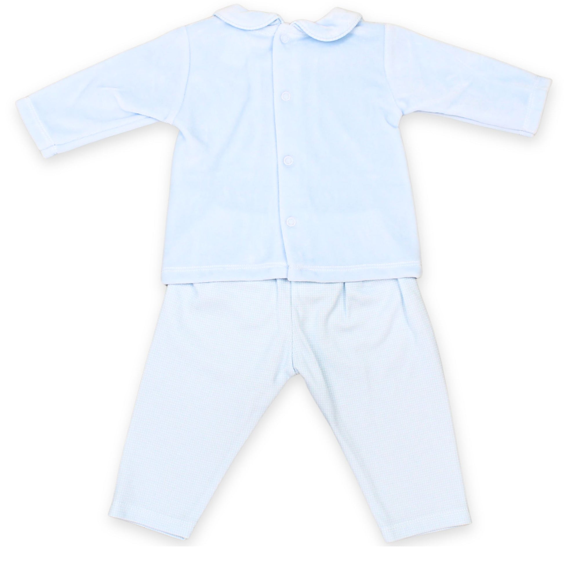 blue baby boys two piece outfit