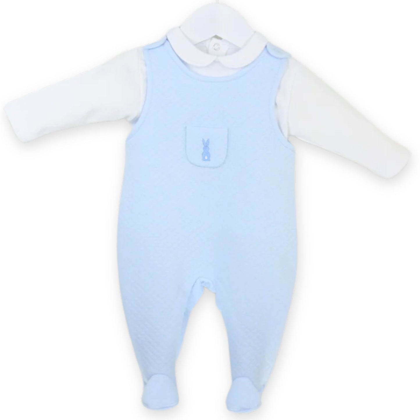 baby boys blue and white romper bunny