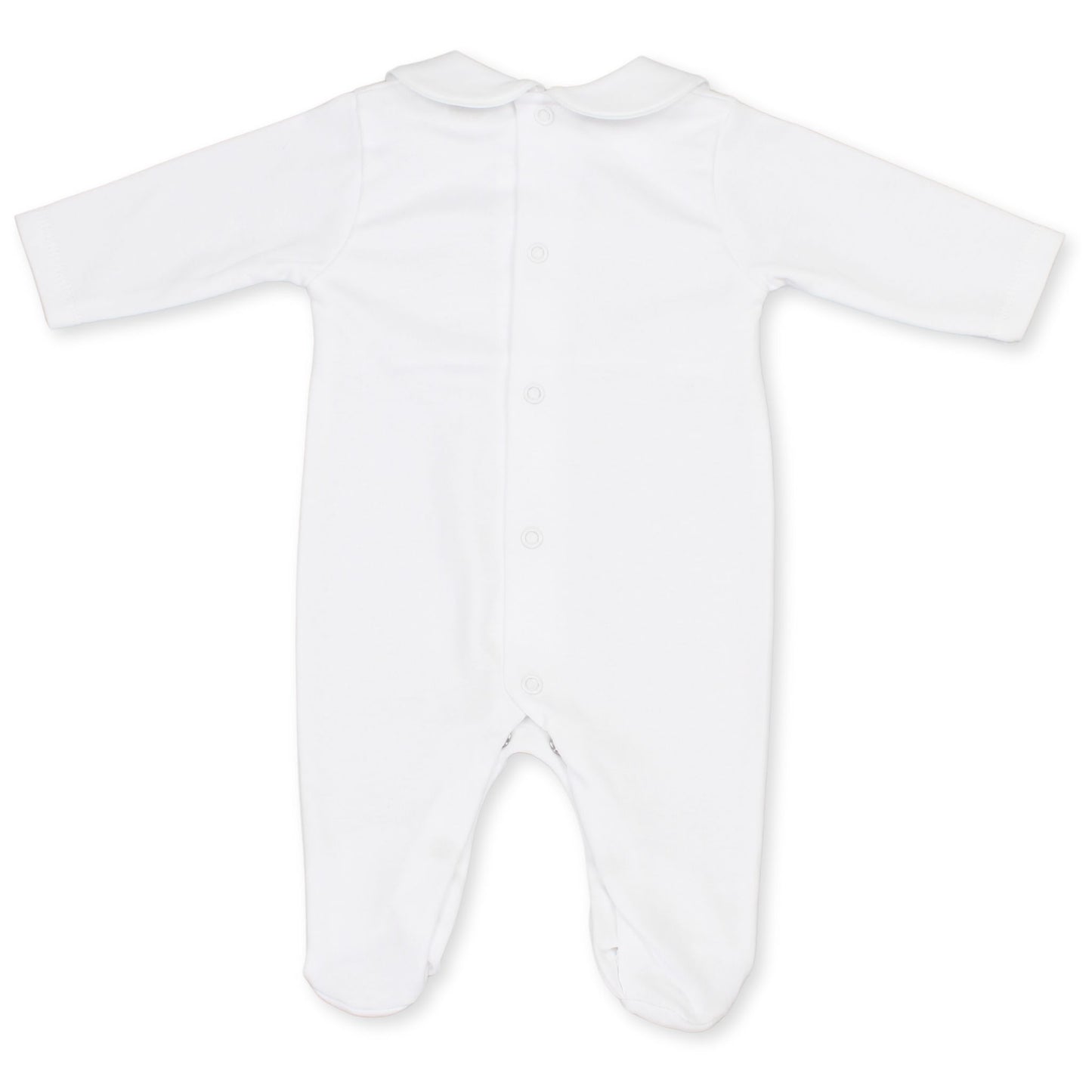 Baby Unisex White Sleepsuit / All in One with Smocking