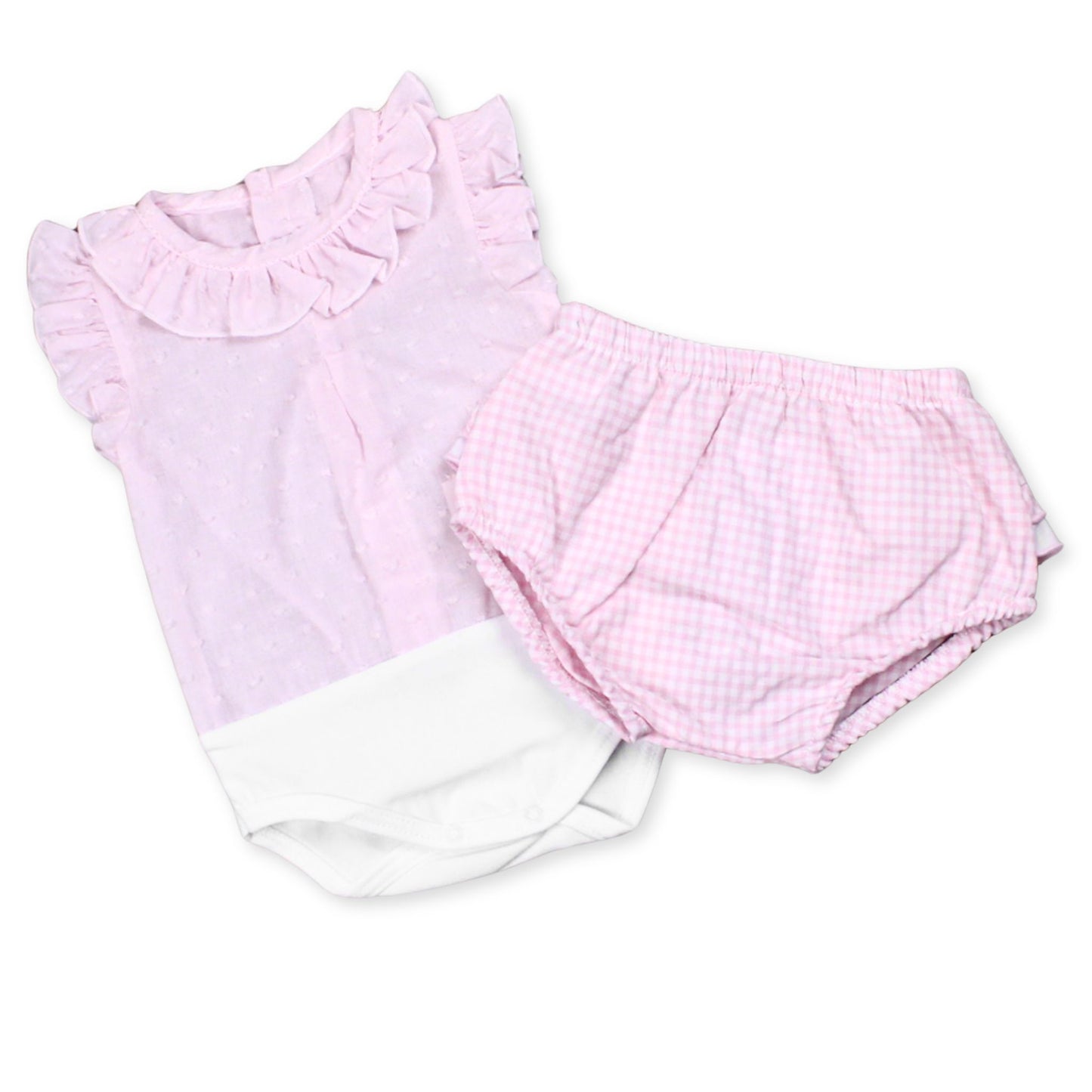 Baby Girls Vest and Check Jam Pants Set - Calamaro 19103 & 16028