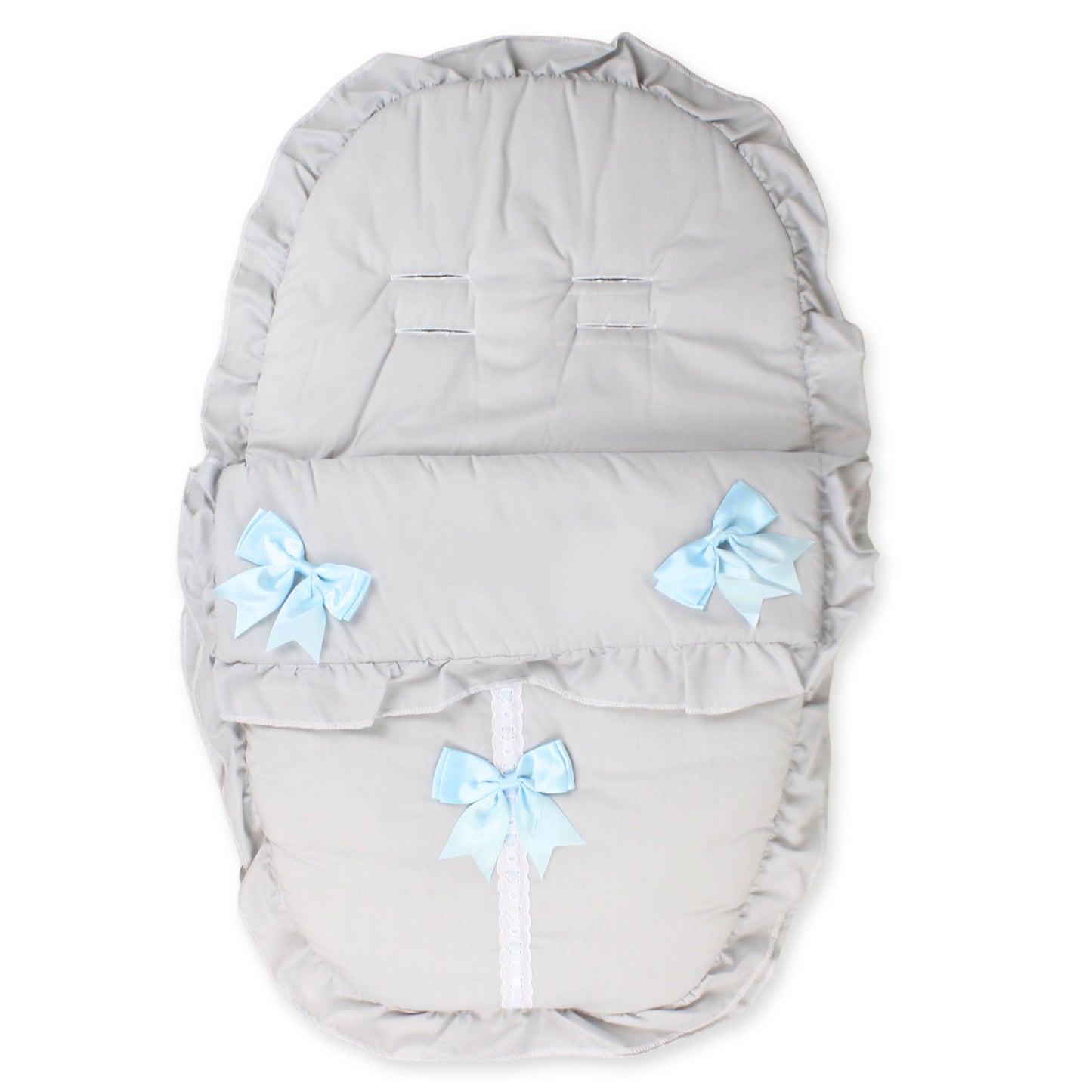 grey blue car seat cosy toes