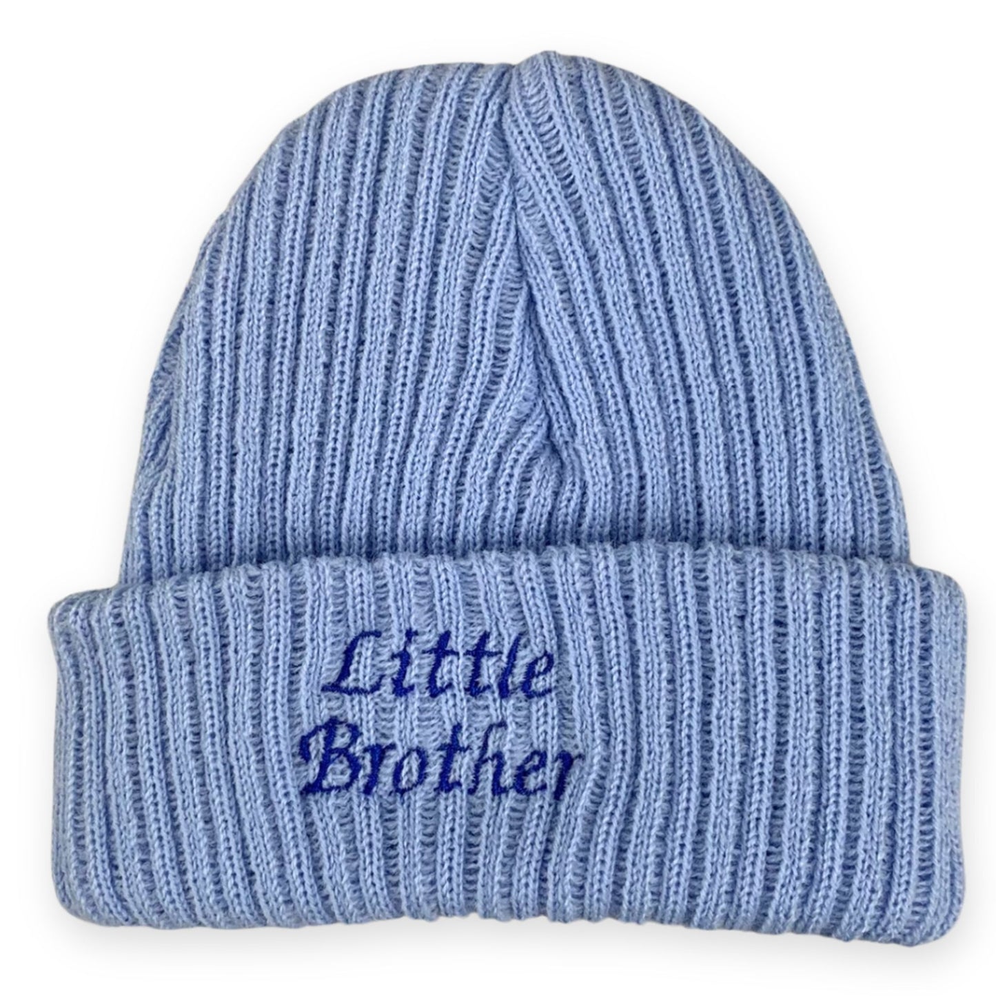 Newborn Beanie Hat with Little Brother Embroidery