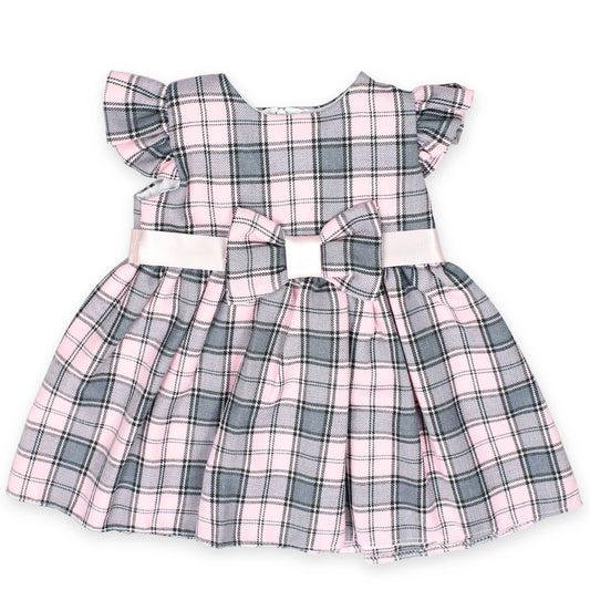 baby girls pink tartan dress