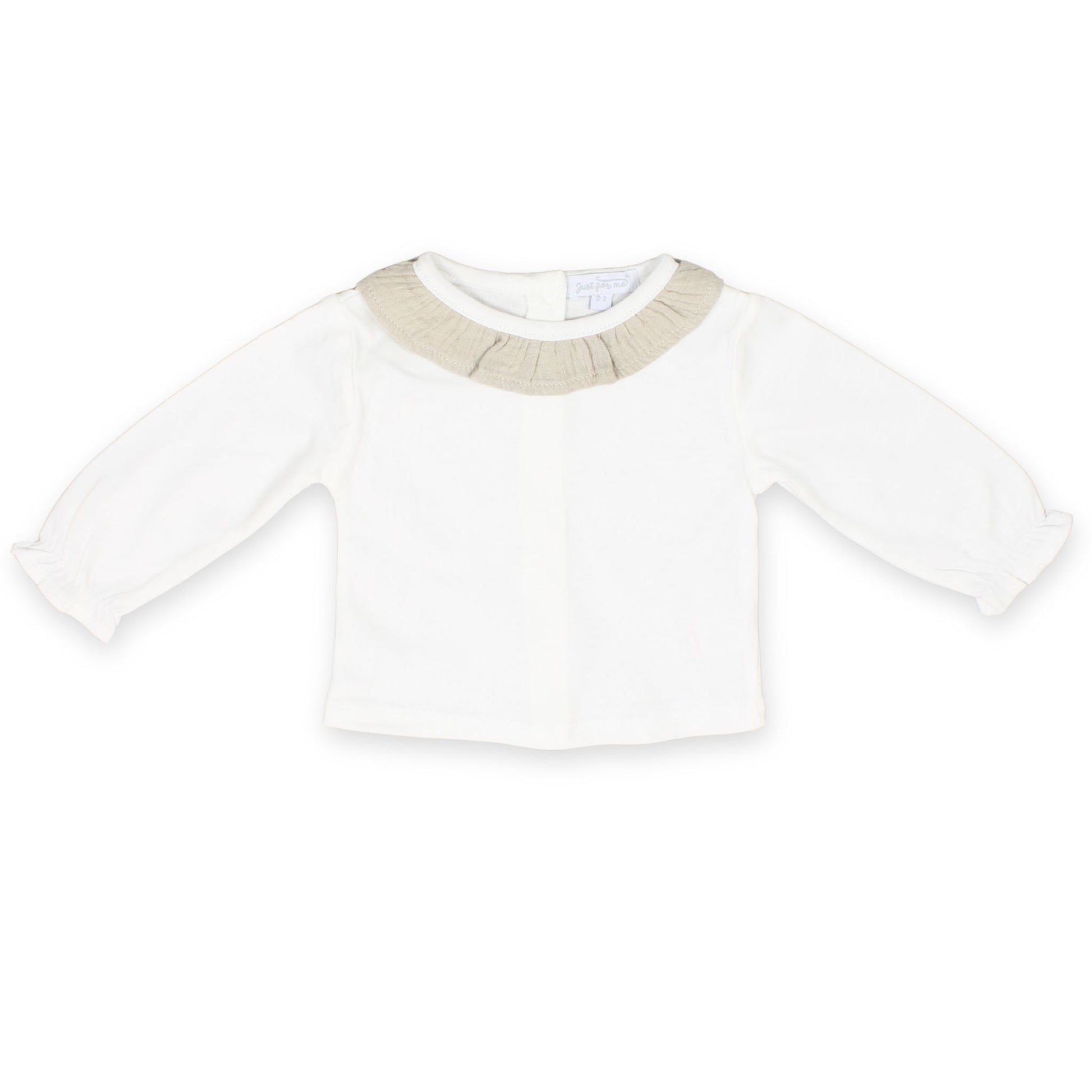 baby girl romper, beige baby outfit, muslin romper baby, baby girl clothes, baby outfit with bow, baby girl ruffle romper, baby girl long sleeve romper