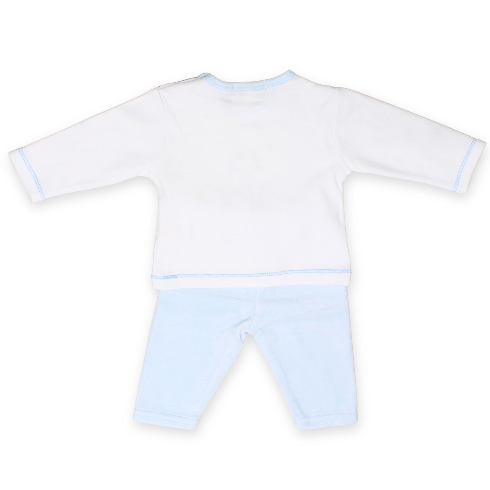baby boys three piece top trousers and jacket velour prince elephant embroidery